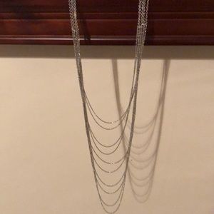Silver multi chain layer necklace